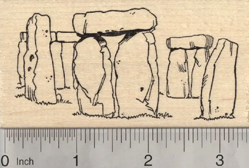 Stonehenge Monument Rubber Stamp – Neolithic Landmark Inspired Art 1