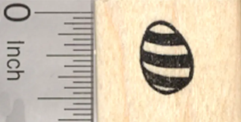 Striped Easter Egg Rubber Stamp – Tiny Holiday Accent 1