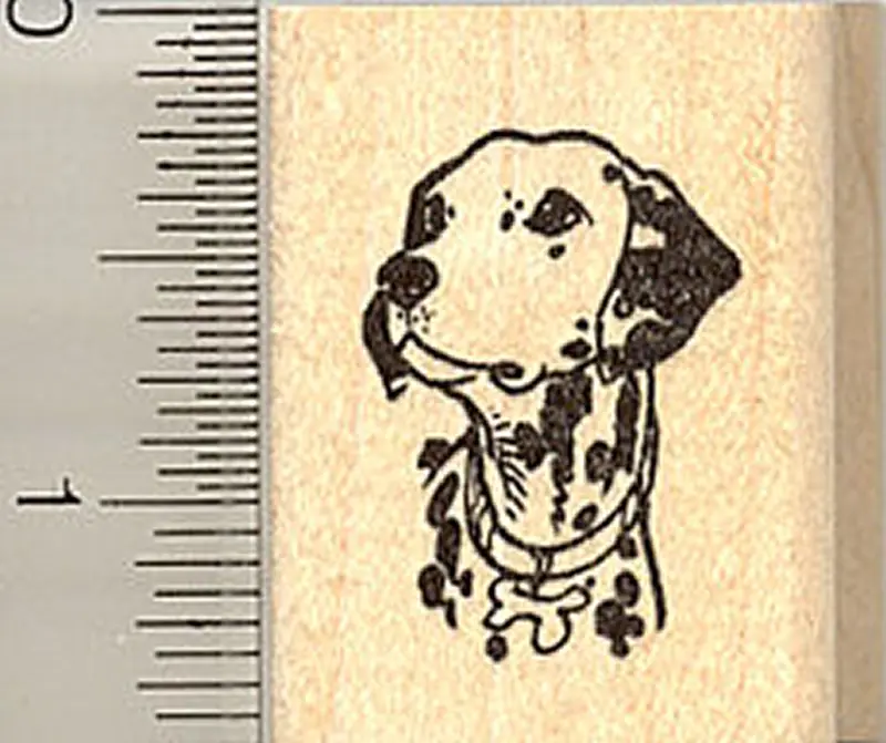 Stylized Dalmatian Face Rubber Stamp 1