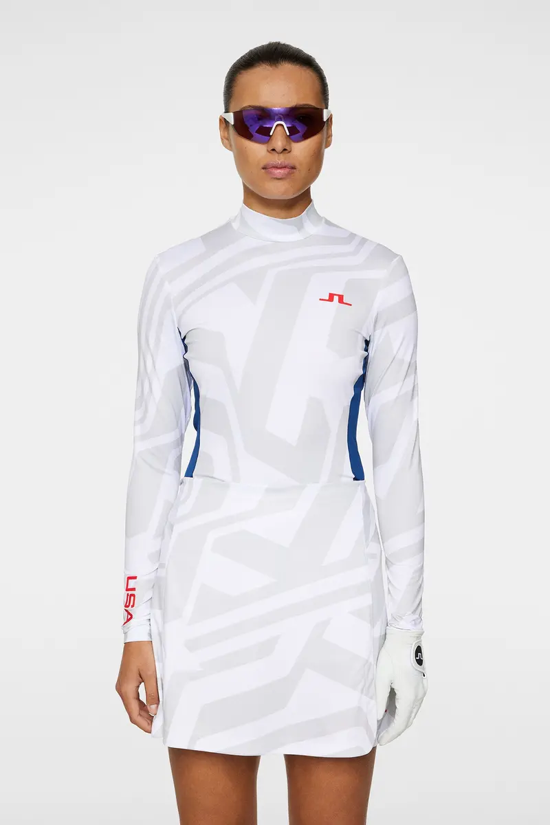 Sylvie Compression Performance Top – Usa Golf White 1