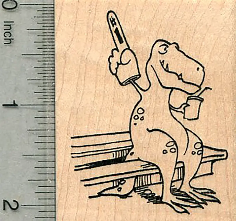 T-Rex Football Fan Stamp – Dinosaur Waving Foam Finger 1