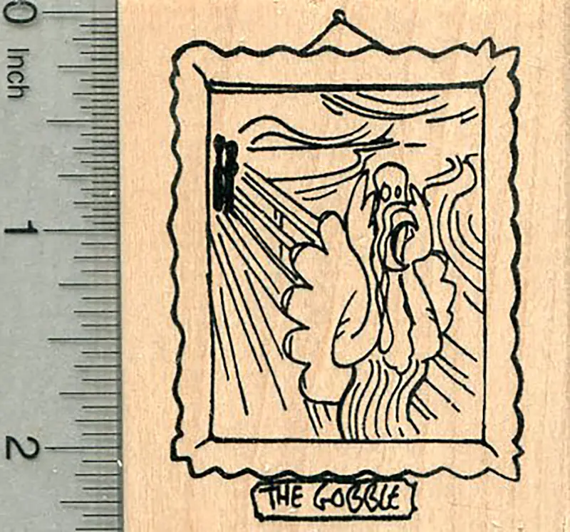 ‘The Gobble’ Thanksgiving Stamp – Humorous Munch-And-Scream Tribute 1