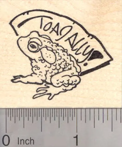 Toadally Toad Rubber Stamp – Punny Amphibian Wordplay Design 1