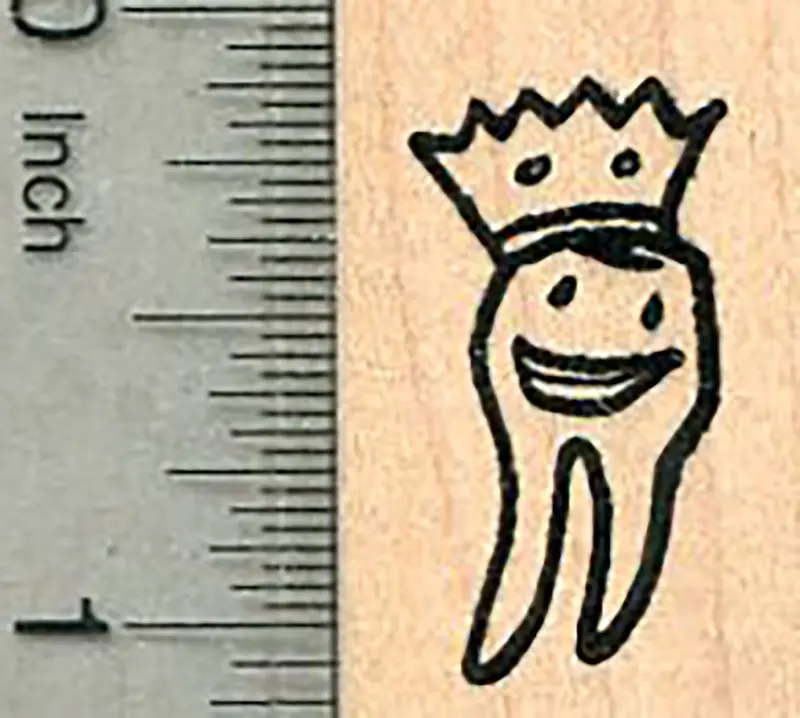Tooth Crown Rubber Stamp – Dental Health Theme 1