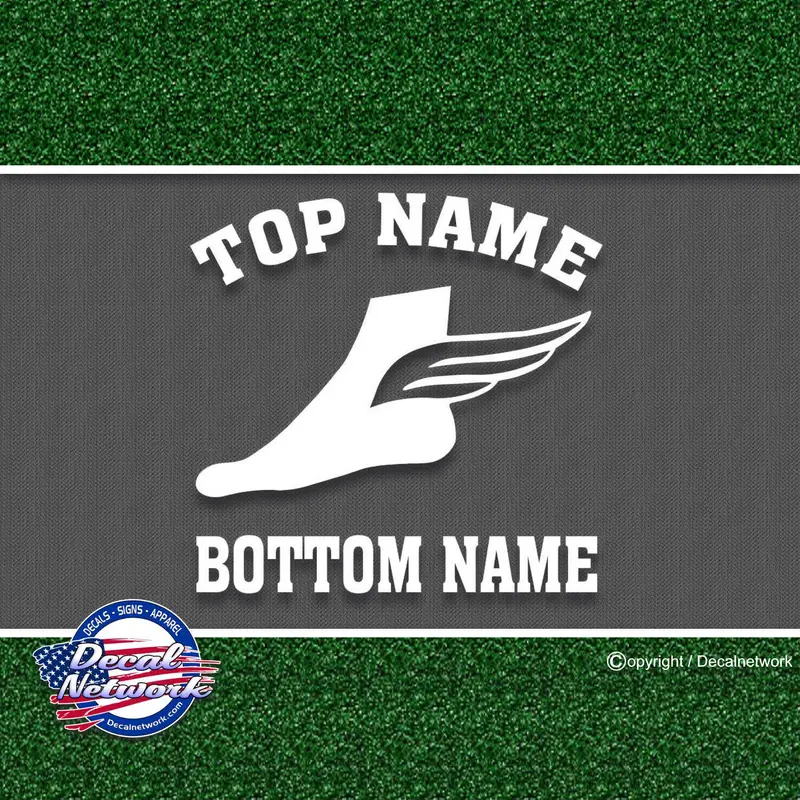 Track Team Winged Foot Vinyl Decal – Personalized Sports Sticker For Athletes And Coaches 1