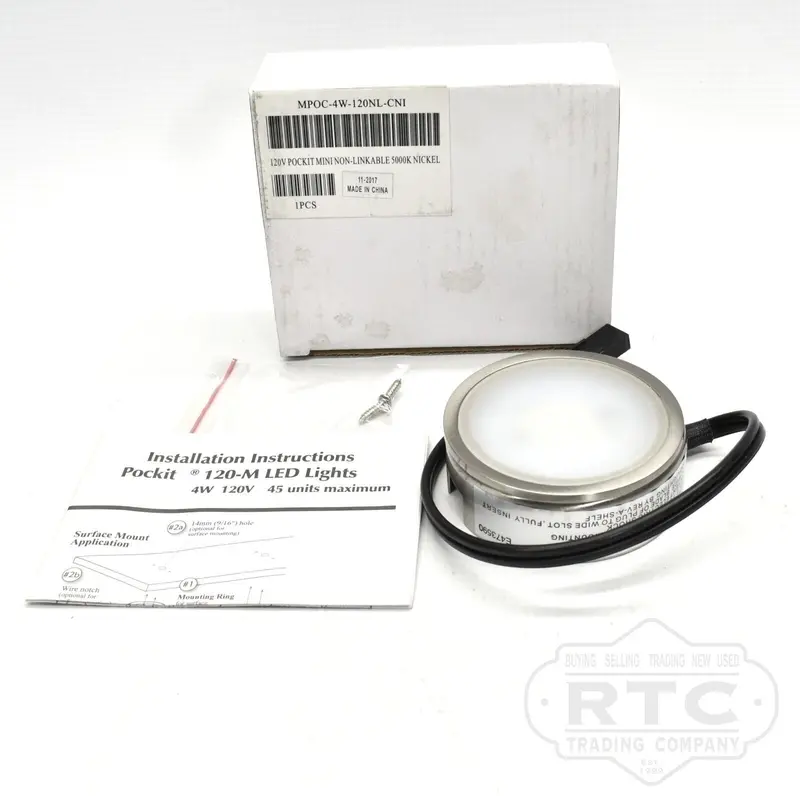 Tresco Rev-A-Shelf Mpoc-4W-120Nl-Cni Nickel-Finish Led Puck Light – 5000K, 120V 1