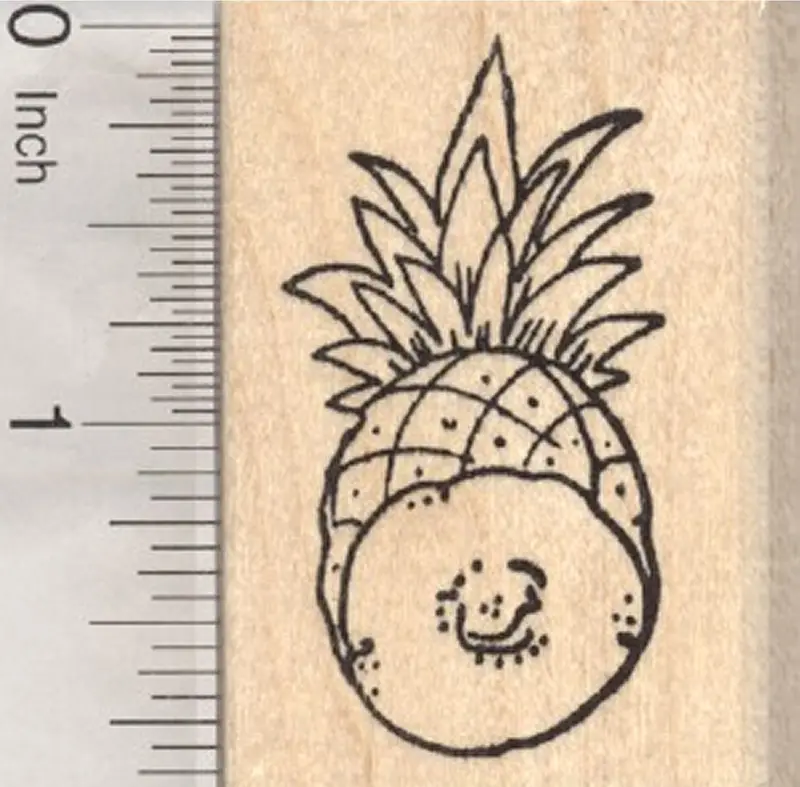 Tropical Pineapple Rubber Stamp For Crafting & Journaling 1
