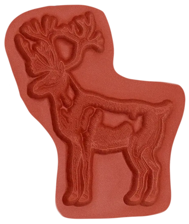 Unmounted Porcupine Caribou Rubber Stamp – Wild Reindeer Illustration Umk6001 1
