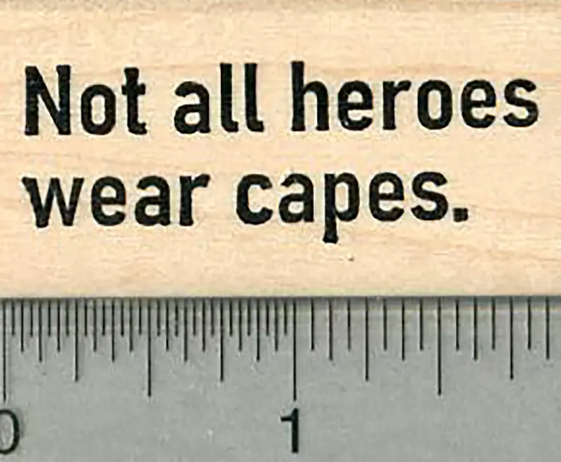 Uplifting 'Healthcare Heroes' Phrase Rubber Stamp – Bold Typography Design 1