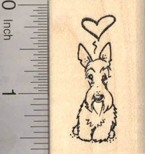 Valentine’S Day Schnauzer Dog Rubber Stamp – Affectionate Canine Design 1
