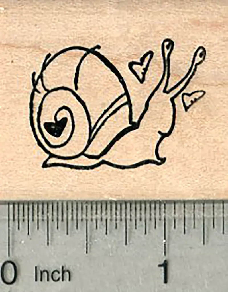 Valentine’S Day Snail Rubber Stamp With Romantic Charm 1