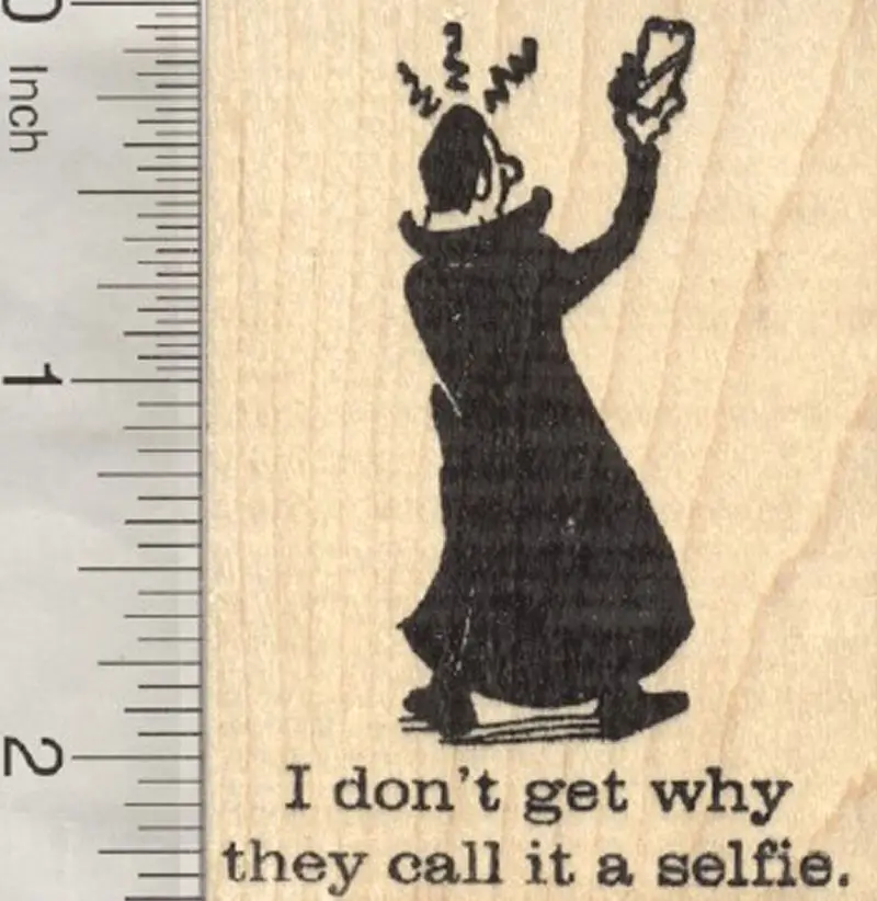 Vampire Selfie Rubber Stamp For Halloween Cards And Crafts 1