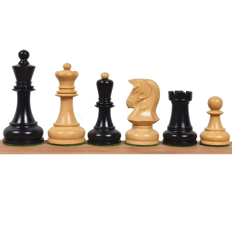 Vintage-Inspired 1970S Dubrovnik Chess Pieces – Slightly Imperfect, Triple-Weighted Ebony, 3.8" King 1