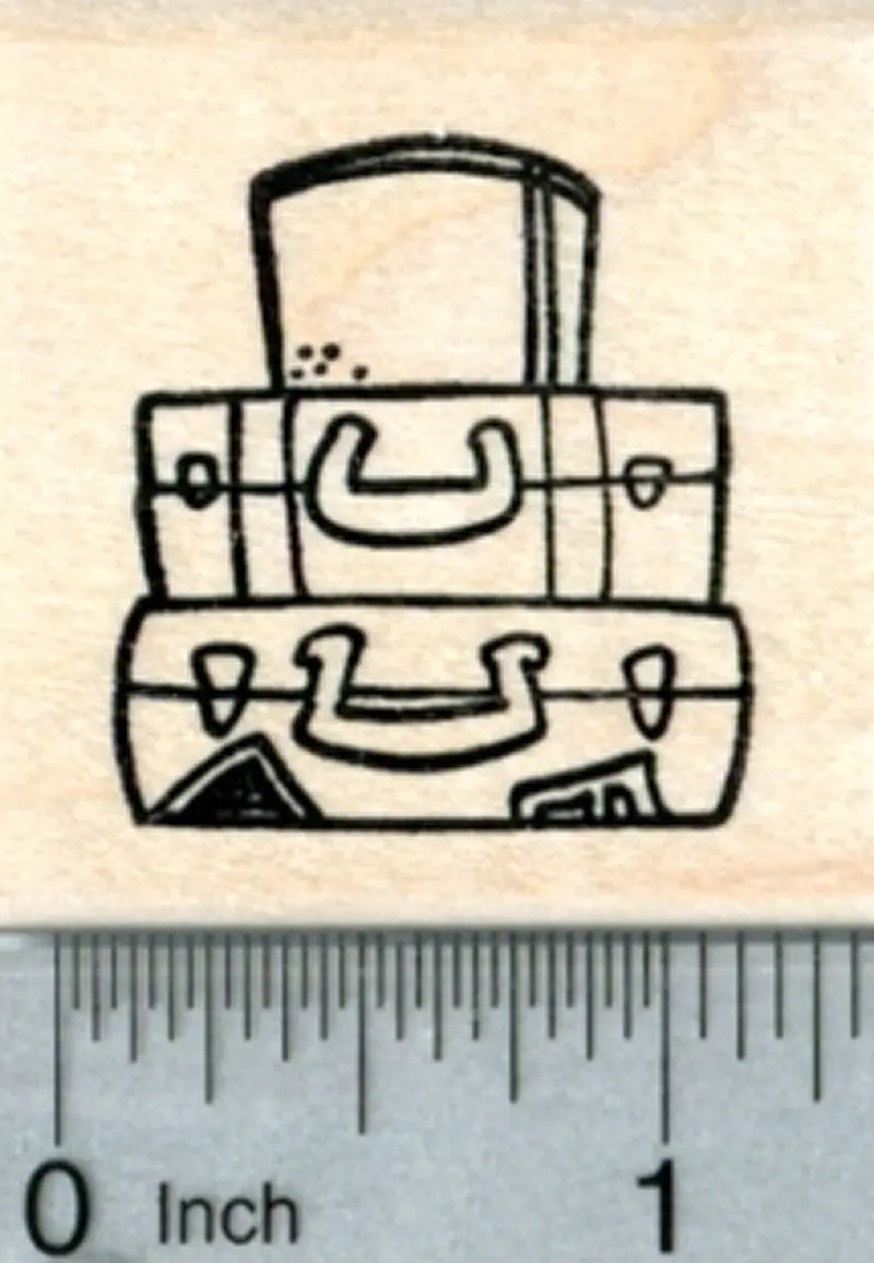 Vintage Luggage Rubber Stamp – Suitcase Travel Motif 1