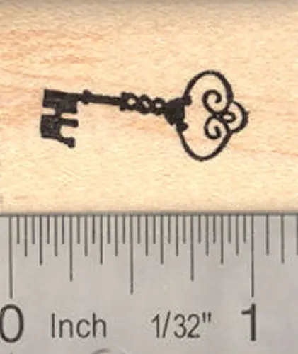 Vintage Skeleton Key Rubber Stamp For Steampunk Or Mystical Themes 1