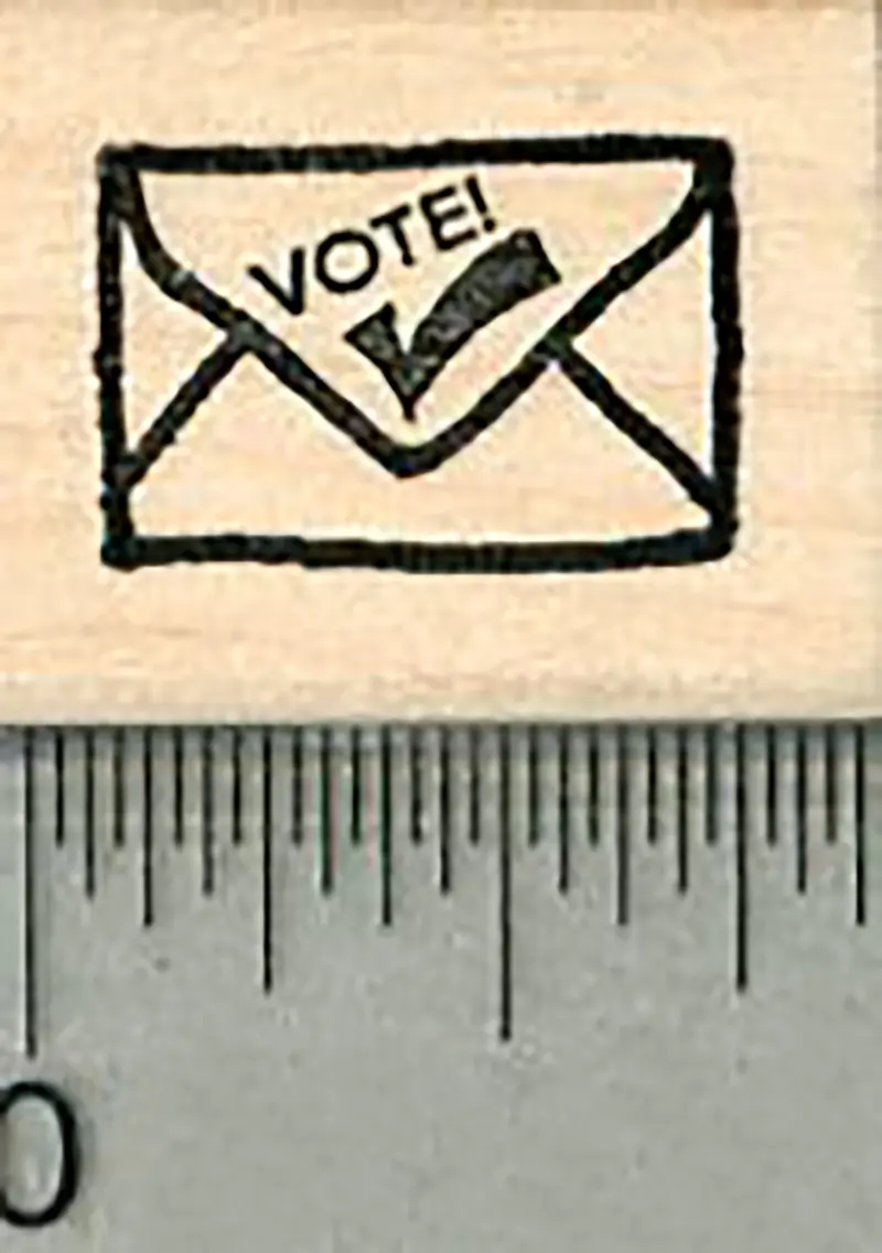 Vote By Mail Rubber Stamp – Compact Ballot Envelope Illustration 1