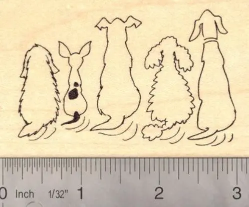 Wagging-Tail Dog Joyful Rubber Stamp 1
