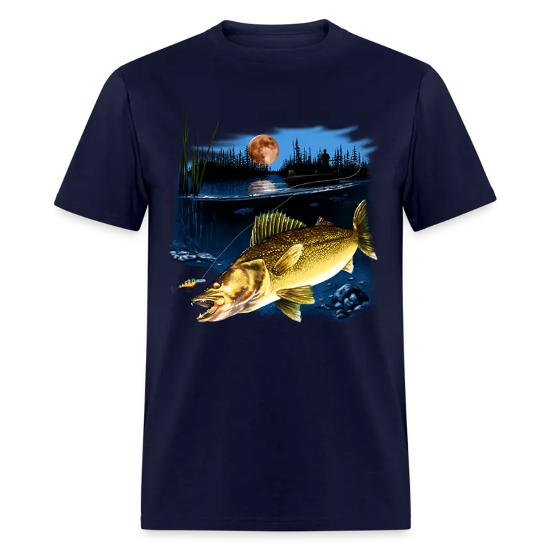 Walleye Under Moonlight T-Shirt 1
