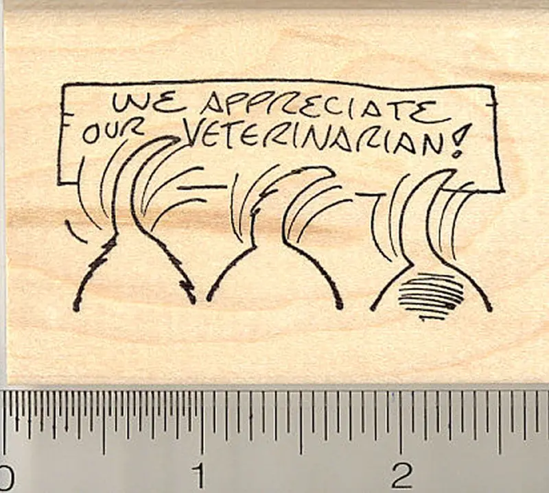 'We Appreciate Our Veterinarian' Thank-You Rubber Stamp 1