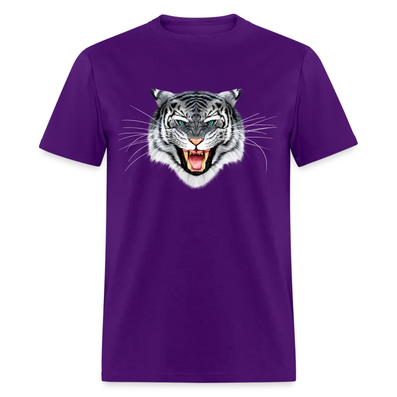 White Tiger Face Graphic T-Shirt – Wildlife Art Tee 1
