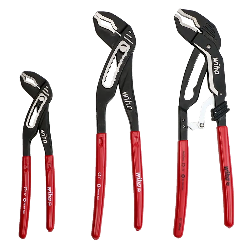 Wiha 34690 Classic Grip 3-Piece V-Jaw Tongue-And-Groove Pliers Set 1