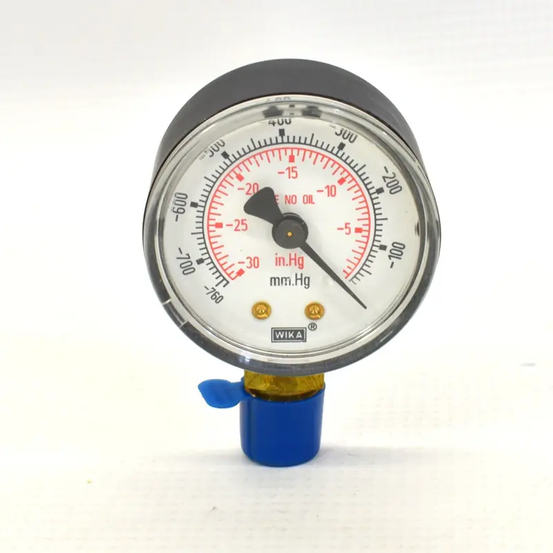Wika 2" Vacuum Gauge – -30 To 0 Inhg (-750 To 0 Mmhg), 1/4" Npt Female Connection 1