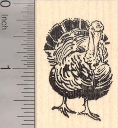 Wildlife Turkey Rubber Stamp – Thanksgiving-Themed Bird Design 1