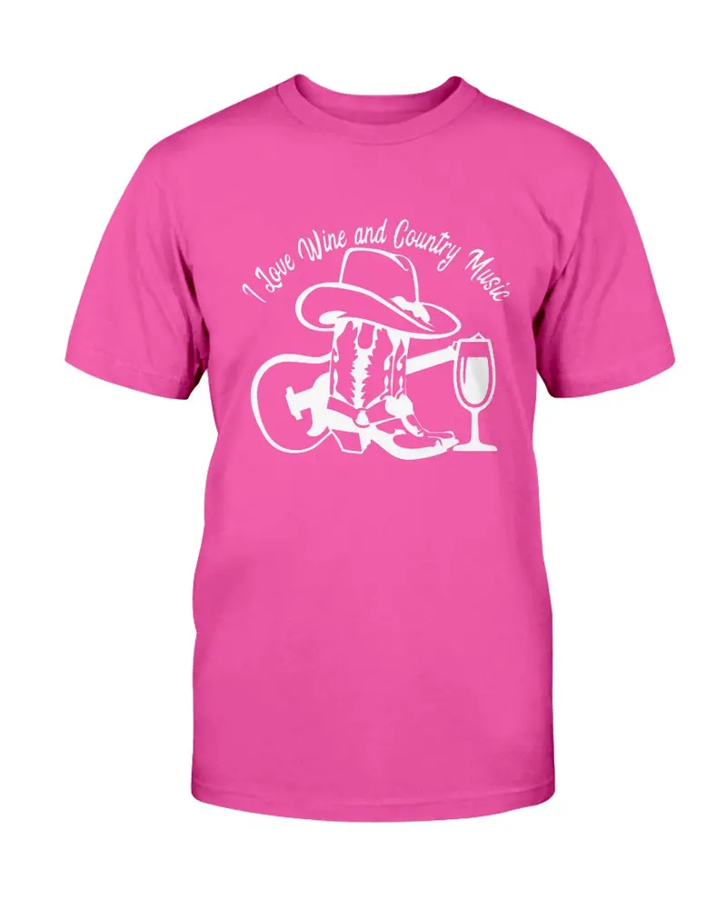 Wine And Country Music Lover Graphic T-Shirt