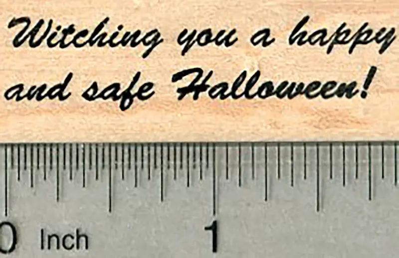 ‘Witching You A Happy & Safe Halloween’ Rubber Stamp 1