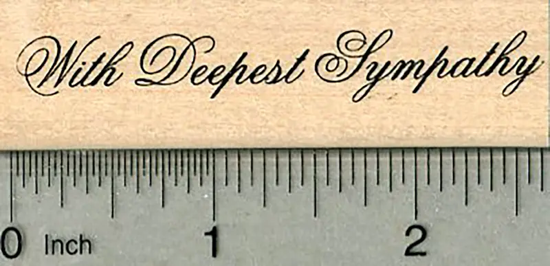 ‘With Deepest Sympathy’ Rubber Stamp – Elegant Condolence Design 1
