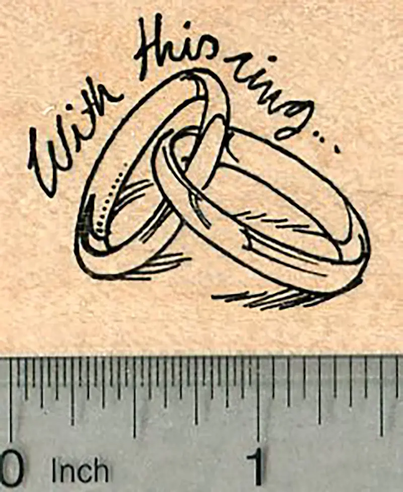 'With This Ring' Wedding Ceremony Rubber Stamp 1