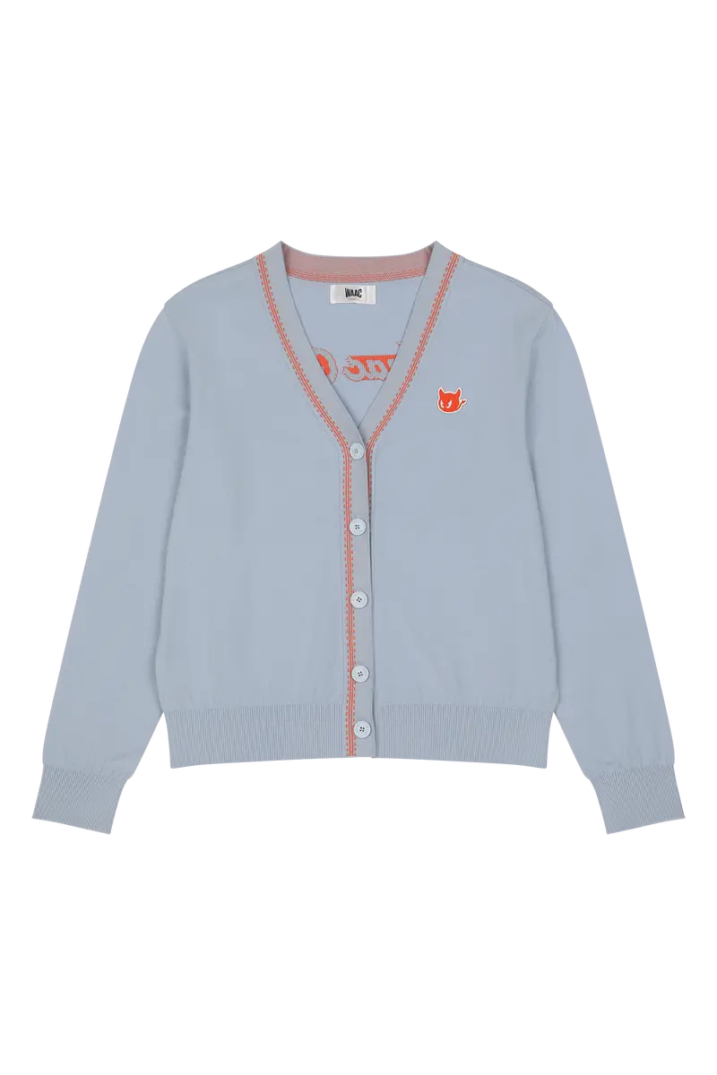 Women’S Light Blue Pop Stitch Knit Cardigan 1