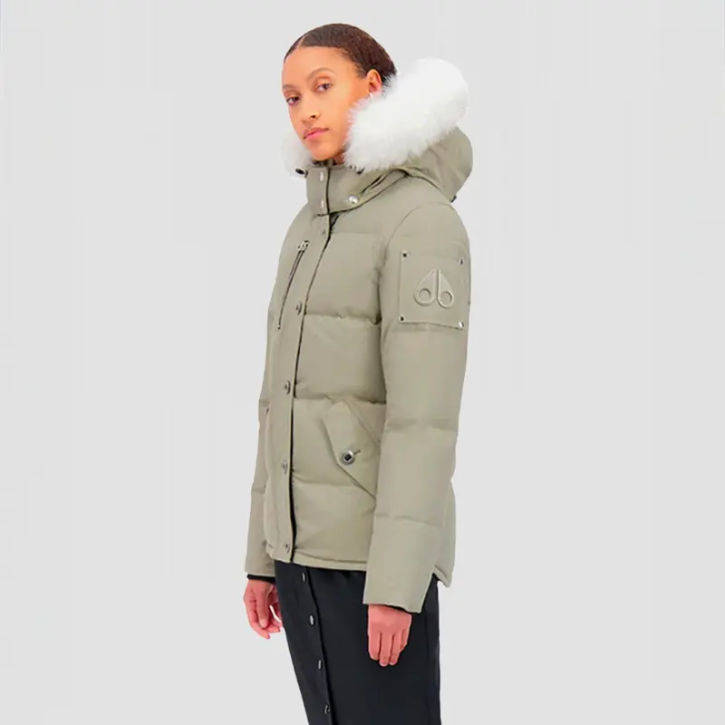 Women'S Original 3Q Fur Coat With Natural Fur Trim 1