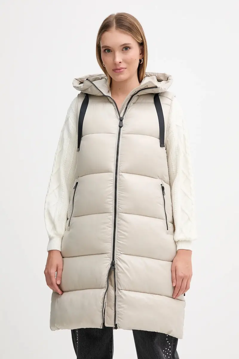 Women'S Rainy Beige Sleeveless Quilted Gilet – Iria 1