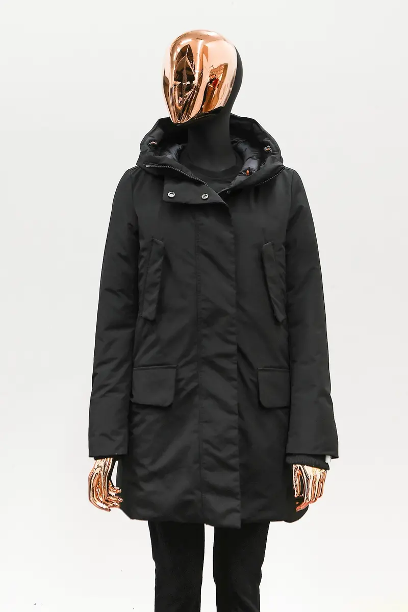 Women'S Winter Hooded Parka – Classic Black 1
