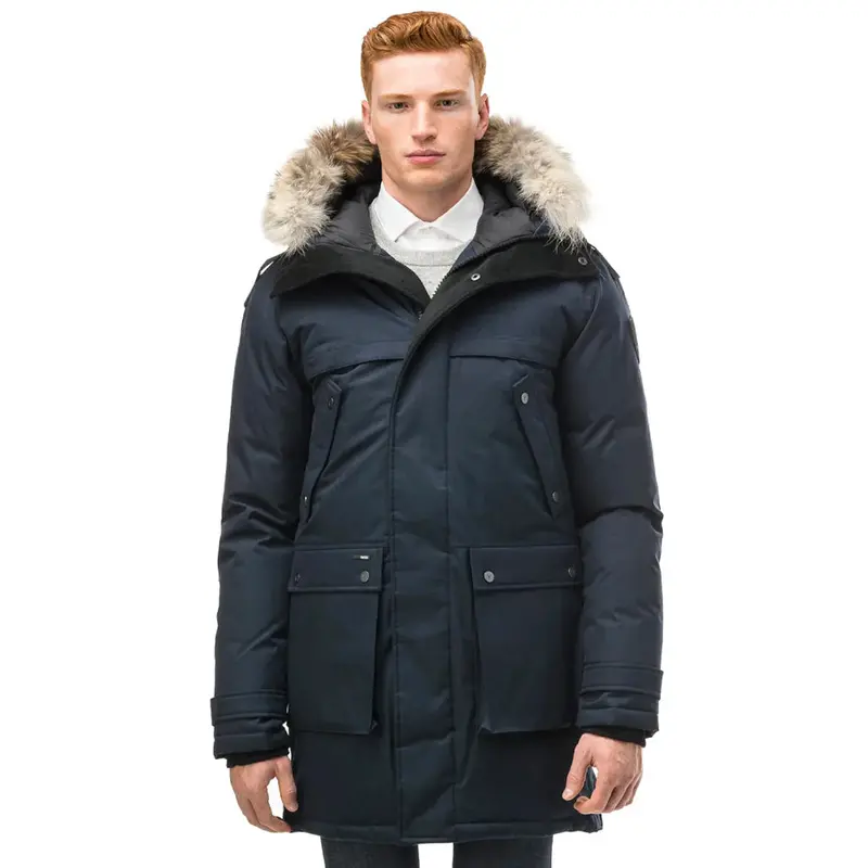 Yatesy Men’S Navy Long Parka 1