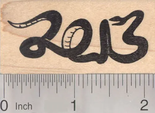 Year Of The Snake 2013 Rubber Stamp – Chinese New Year Zodiac Art 1