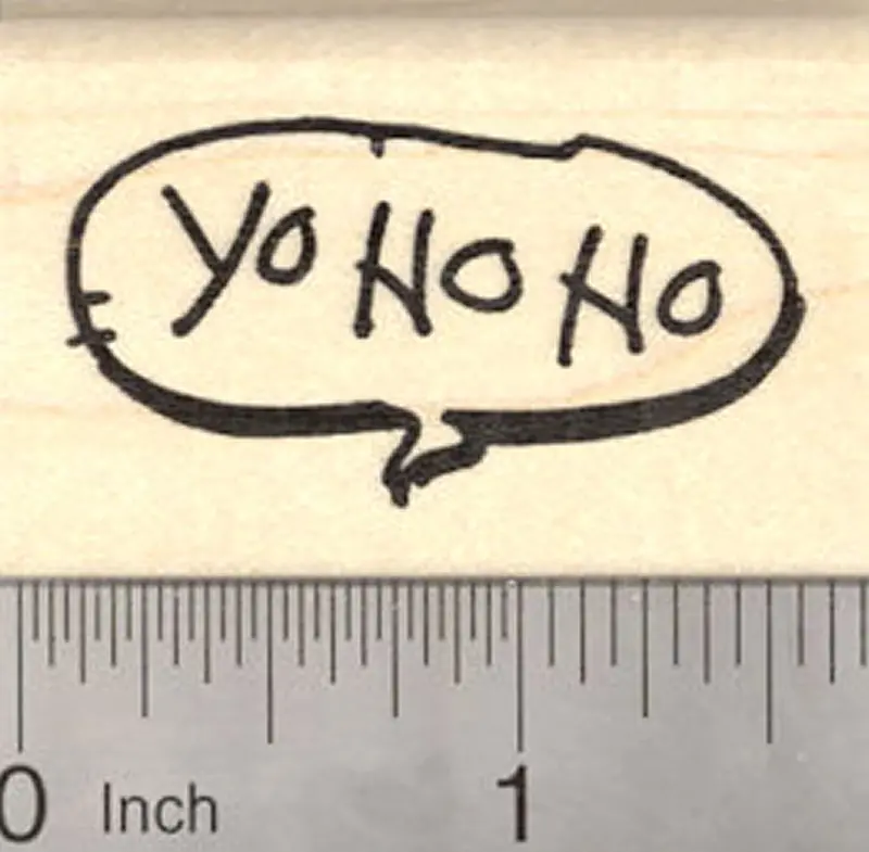 'Yo Ho Ho!' Pirate Phrase Rubber Stamp In Speech Balloon Format 1