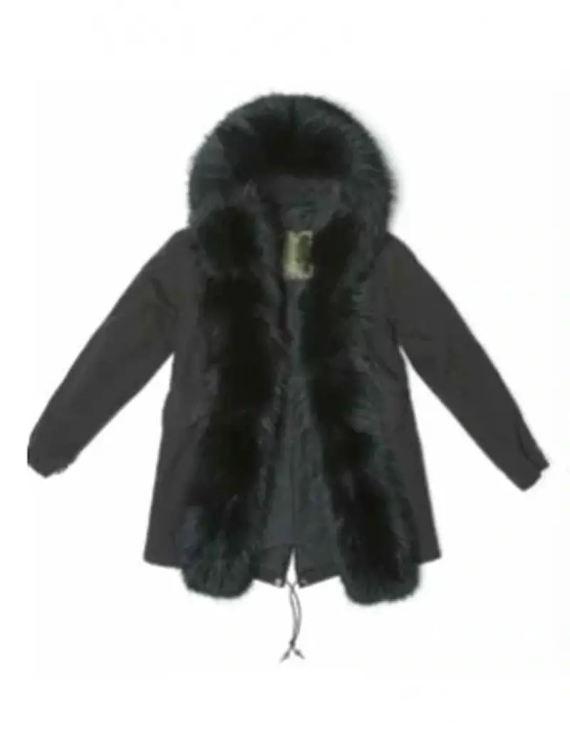 Zarina Midi Parka With Quilted Lining – Black On Black 1
