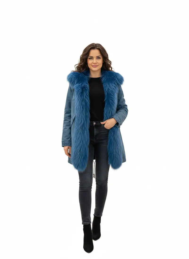 Zarina Midi Parka With Quilted Lining – Grey And Albino Canard 1