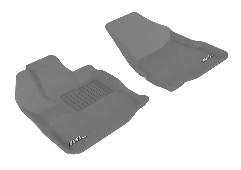 3D Maxpider Kagu All-Weather Floor Mat Set – Gray, 2-Piece Front 1