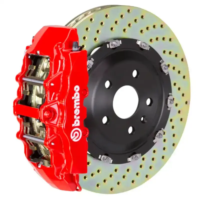 Brembo 17-20 F150 Raptor Front Gt Bbk 6 Piston Cast 2Pc 380X34 2Pc Rotor Drilled-Red 1