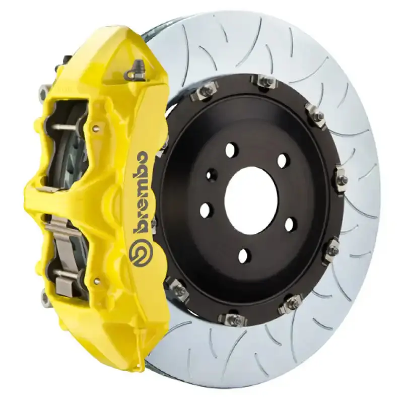 Brembo Gt Big Brake Kit – Front 380Mm Slotted 2-Piece Rotors With 6-Piston Calipers (Yellow Finish) 1