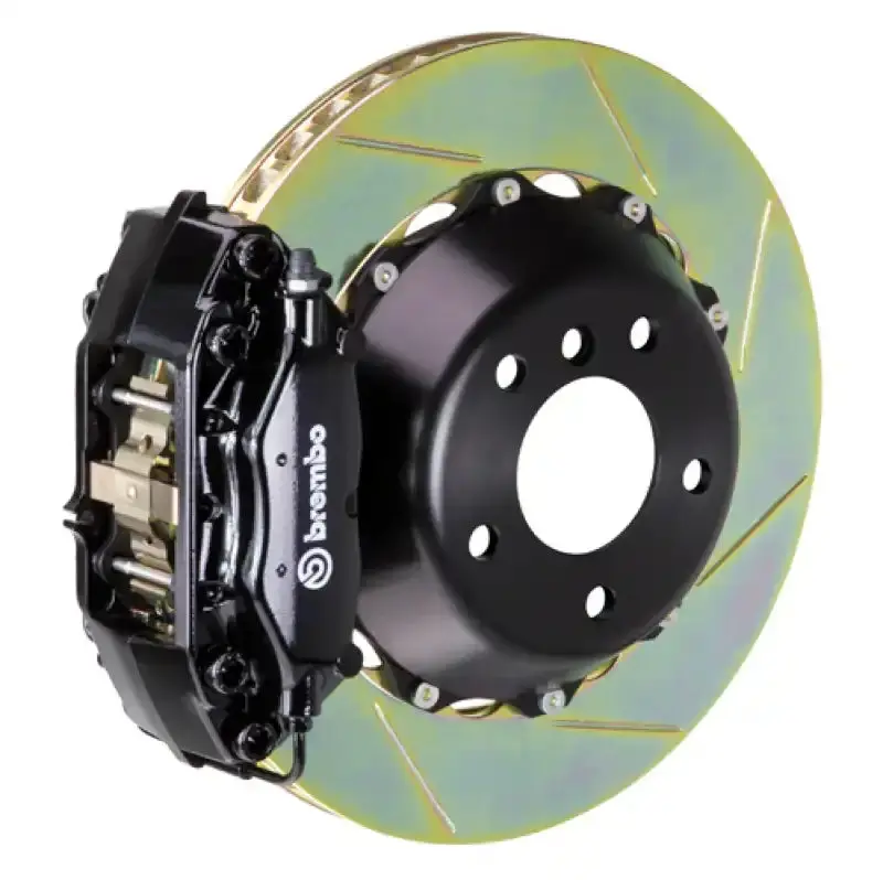 Brembo Gt Rear Brake Kit For 2008–2014 Subaru Wrx Sti – 4-Piston Calipers, 345X28Mm Slotted Two-Piece Rotors (Type-1 Black) 1
