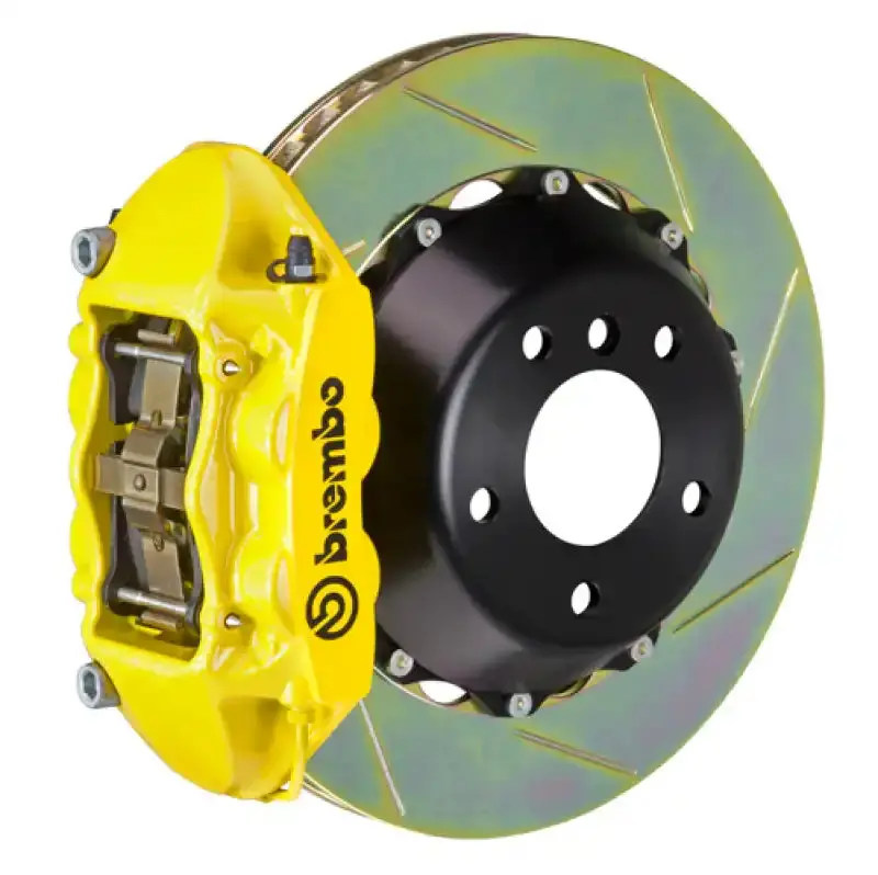 Brembo Rear Gt Big Brake Kit For 1990–1996 Nissan 300Zx – 4-Piston Calipers, 345X28Mm Two-Piece Slotted Rotors, Type 1 Yellow Finish 1