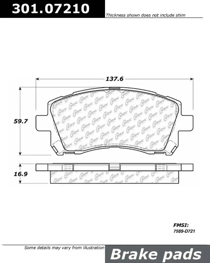 Centric Premium Ceramic Brake Pads – Quiet, Low-Dust Performance Friction Material 1