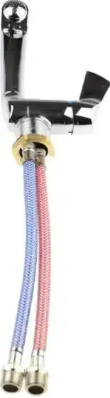 Chrome Kitchen Or Utility Faucet With Integrated Hoses – Single-Pack 1