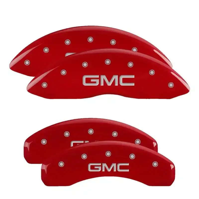 Mgp Engraved Caliper Covers – 4-Piece Set For Gmc Trucks, Red Finish With Silver Accent Lettering 1