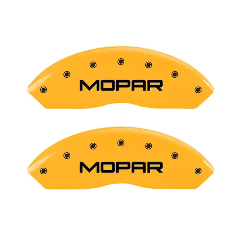 Mgp Engraved Front Caliper Covers – Mopar Yellow Finish With Black Text For 2006 Jeep Wrangler 1