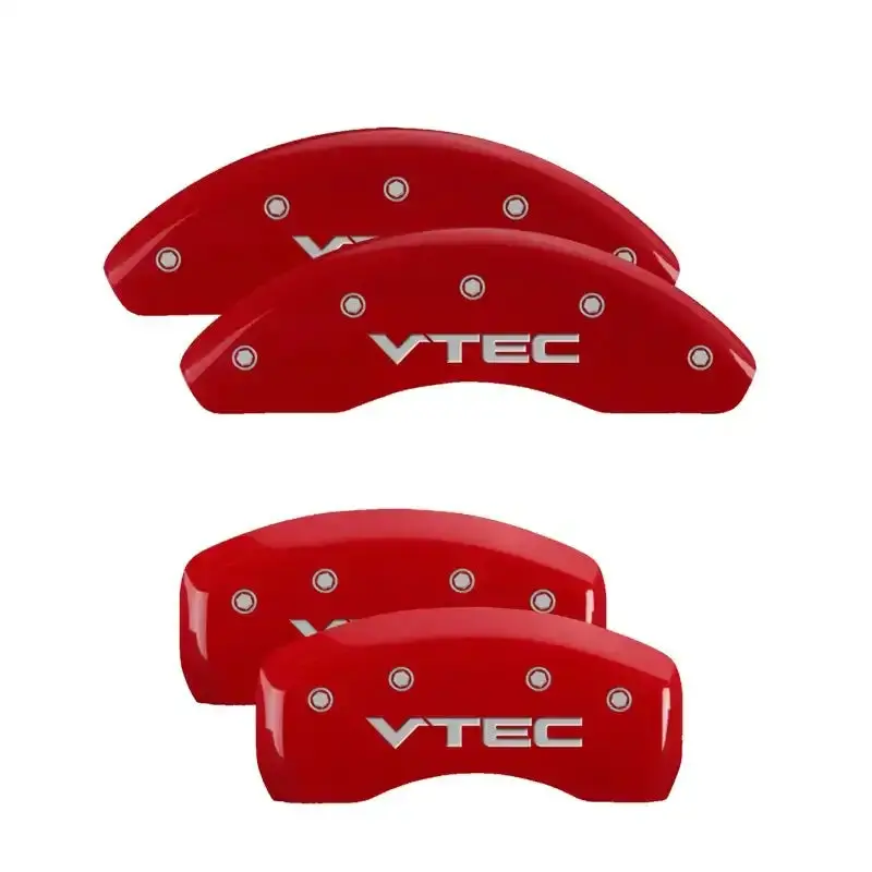Mgp Honda-Specific Engraved Caliper Covers – Red Finish With Silver Chrome Detailing 1